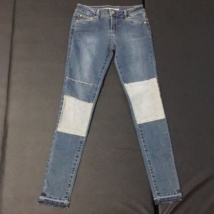 Tractr skinny jeans with patch detail